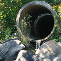 water pouring from culvert