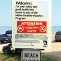 beach closure sign