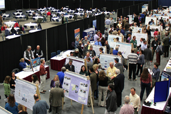 crowd in poster exhibit