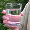 water glass in hand