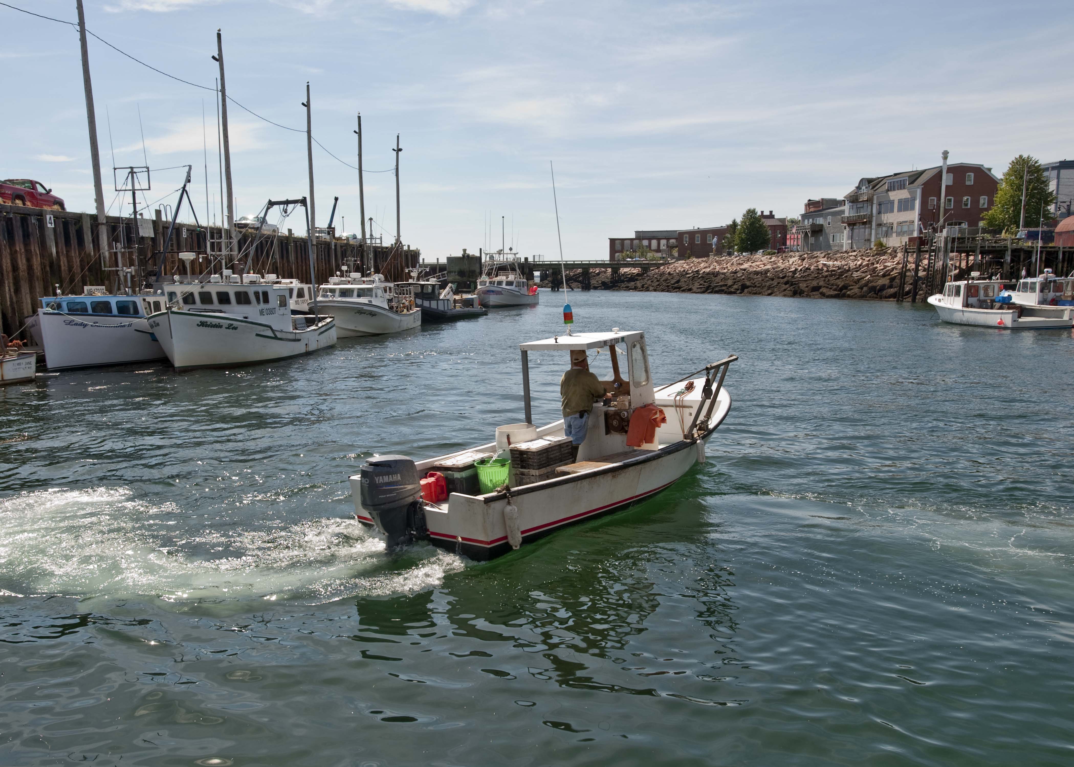 Lobster boat in Eastport harbor, Maine