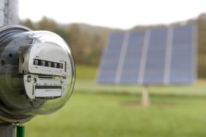 electric meter and solar panel