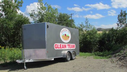 Image of a trailer with the words "Glean Team" printed on the side