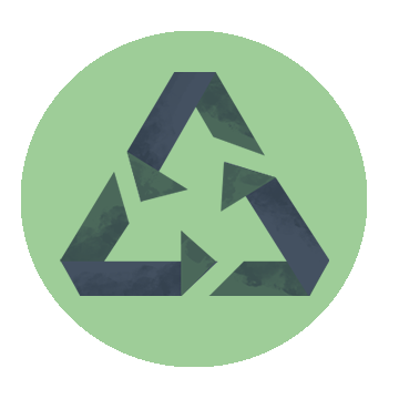 Graphic of modified recycling symbol