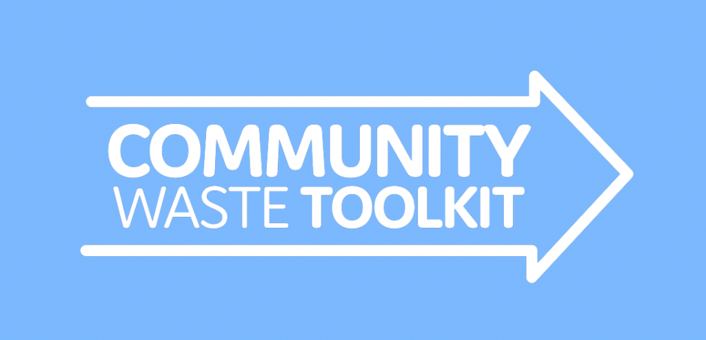 Arrow with words "Community Waste Toolkit" inside