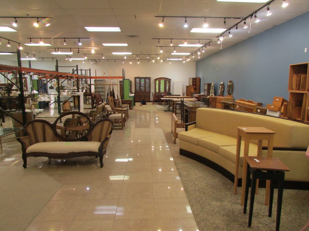 Image of Portland Habitat ReStore shop with couch and other furniture