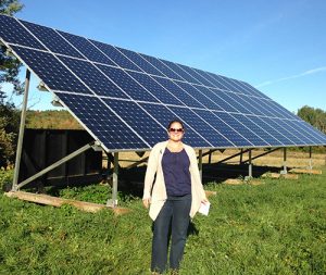 Sharon Klein with solar array