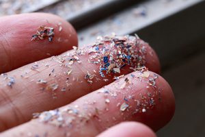 Microplastics on hand