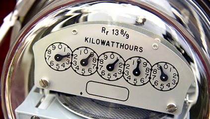 Electricity meter close up