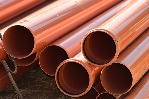 Stack of sewer pipes