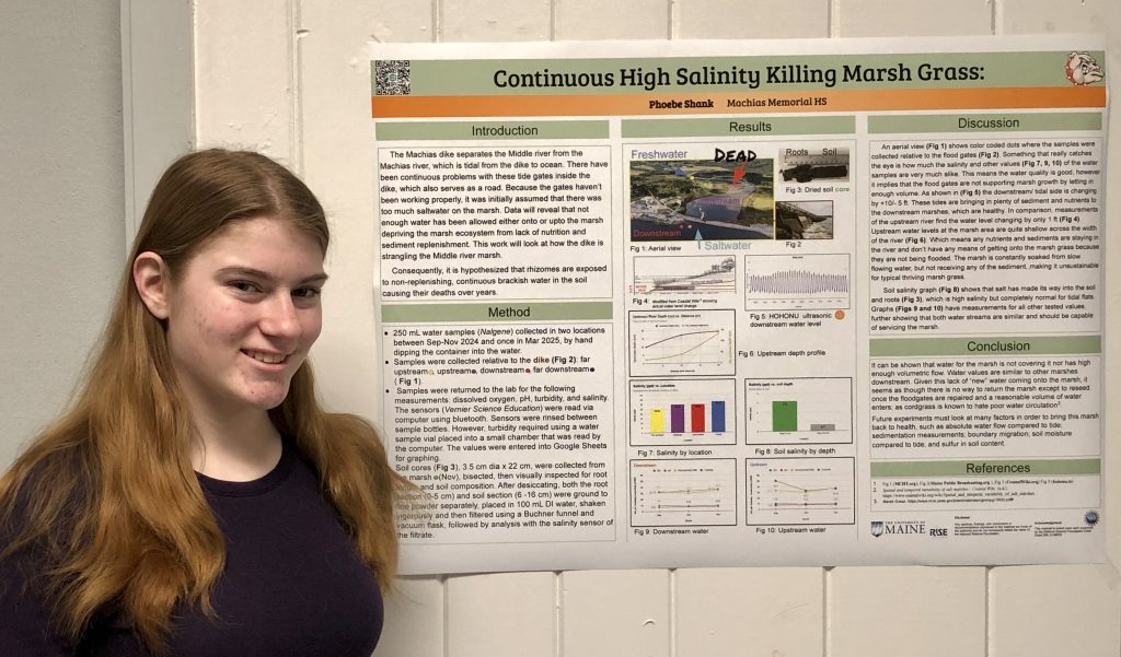 Phoebe Shank with her high school poster which received an honorable mention