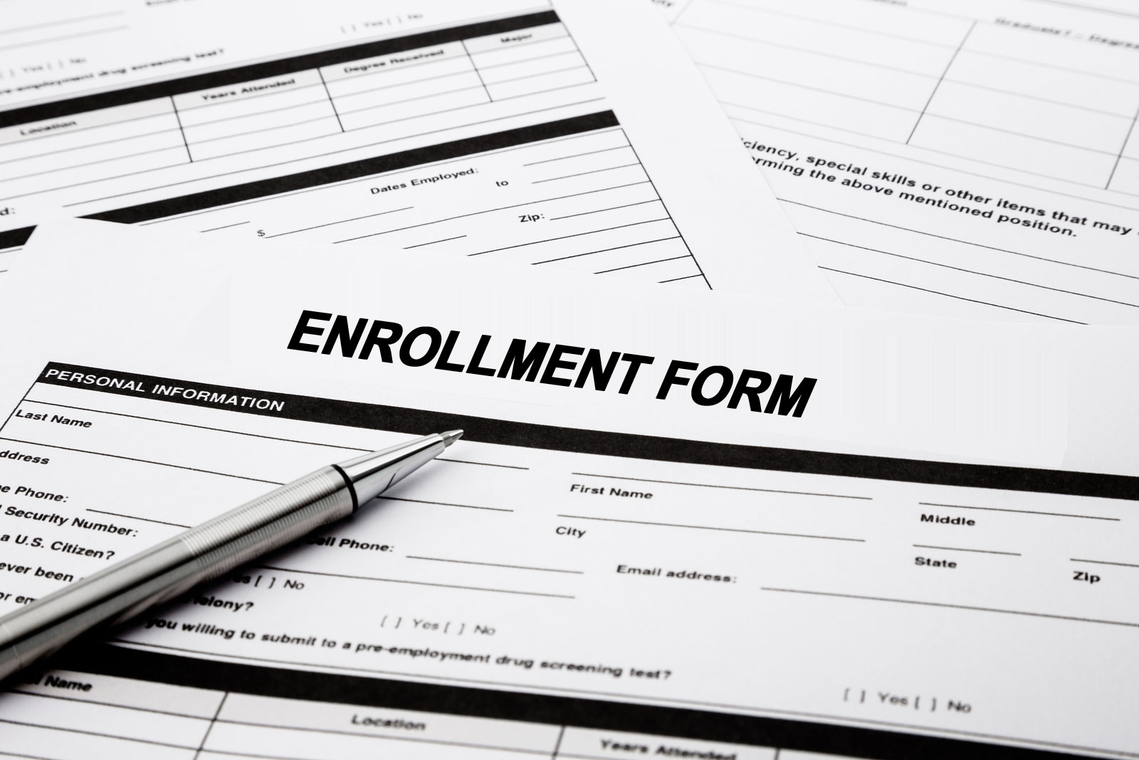 an enrollment form
