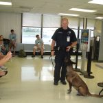 police dog meeting the kids