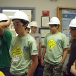students in hard hats