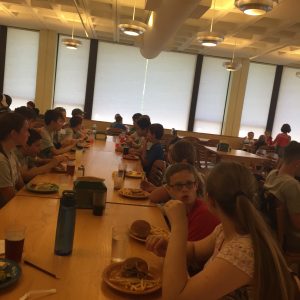 MSTI participants having lunch at the dining hall