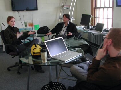 Vanessa Vobis and Craig Dietrich in the Still Water lab, 2008