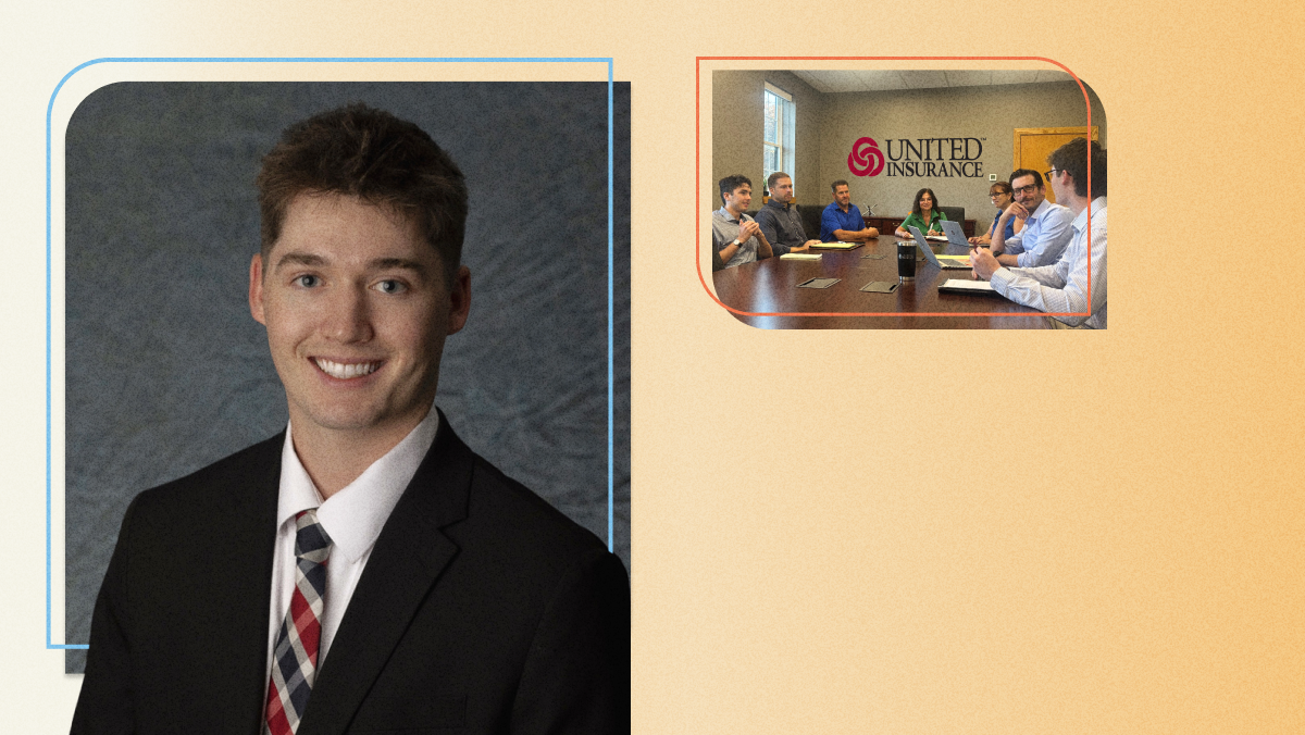 An image collage featuring a portrait of Samuel Seekins