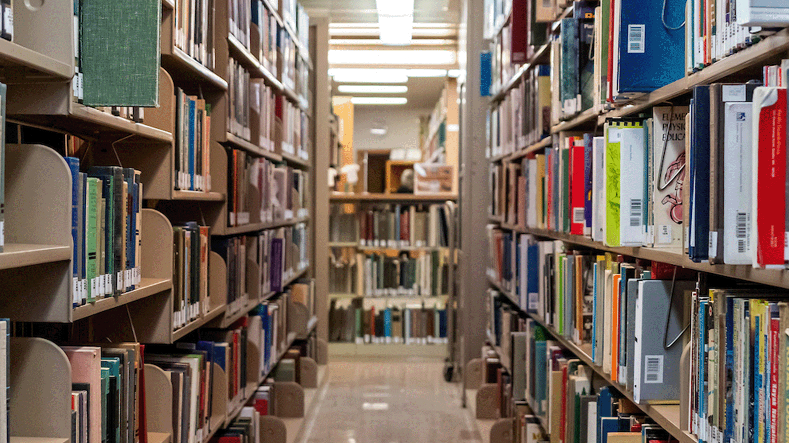 A photo of library stacks