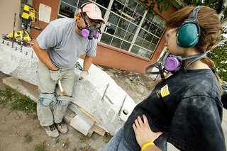 sculpture student and teacher