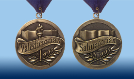 Valedictorian and salutatorian medals