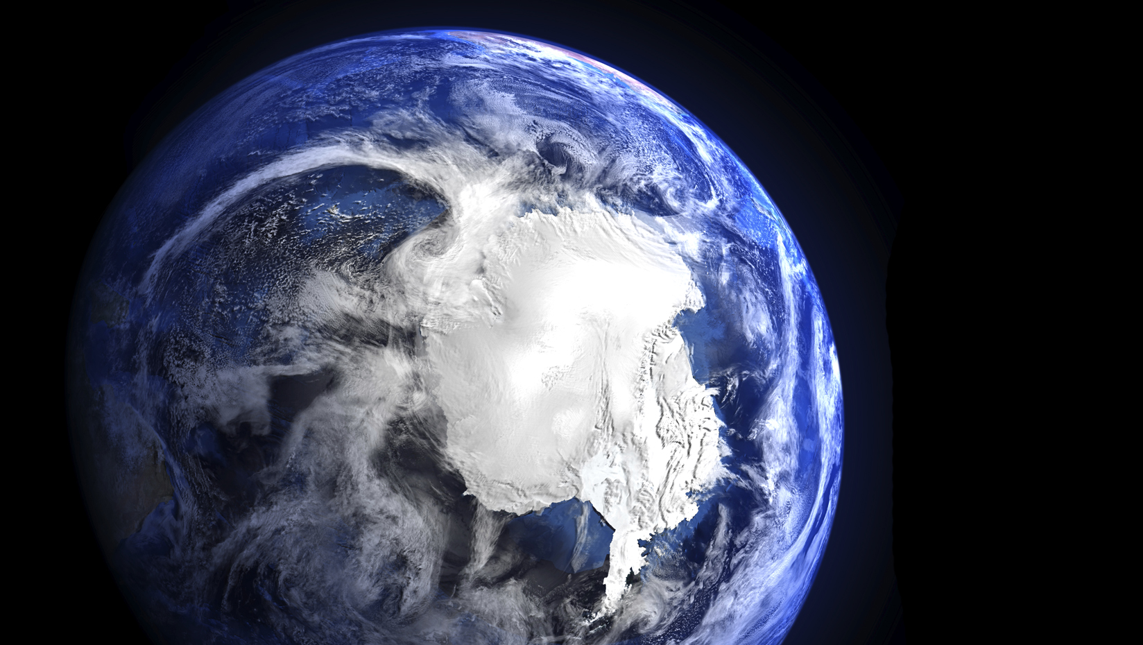 A view of Antarctica and Earth from space