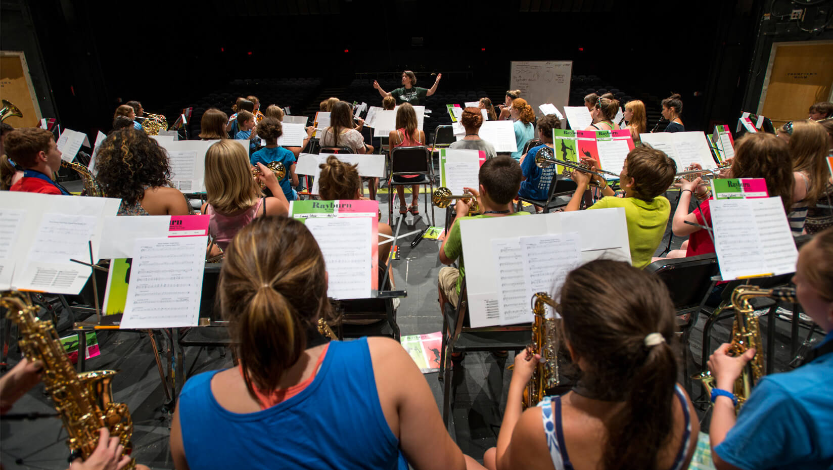 Camper practice at UMaine's Maine Summer Youth Music Program