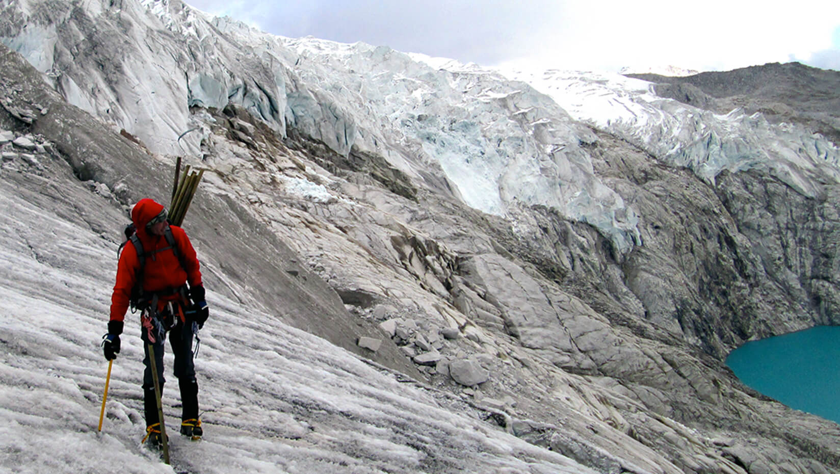 Aaron Putnam on a glacier in Bhutan