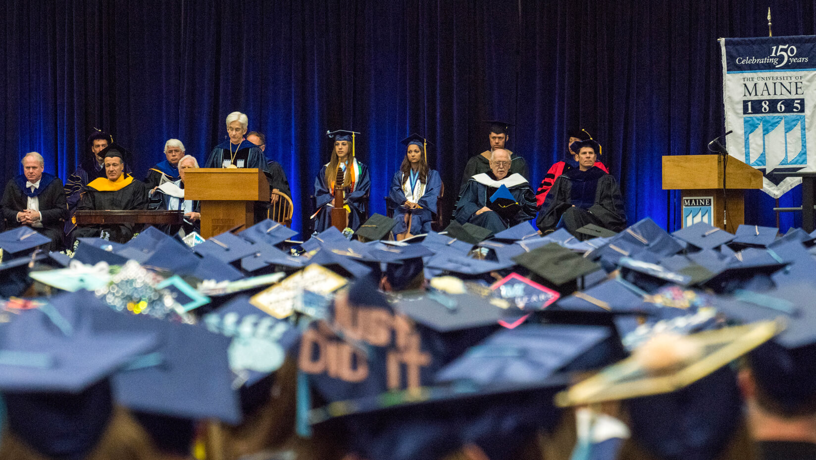 State party and graduates at UMaine's 2015 Commencement