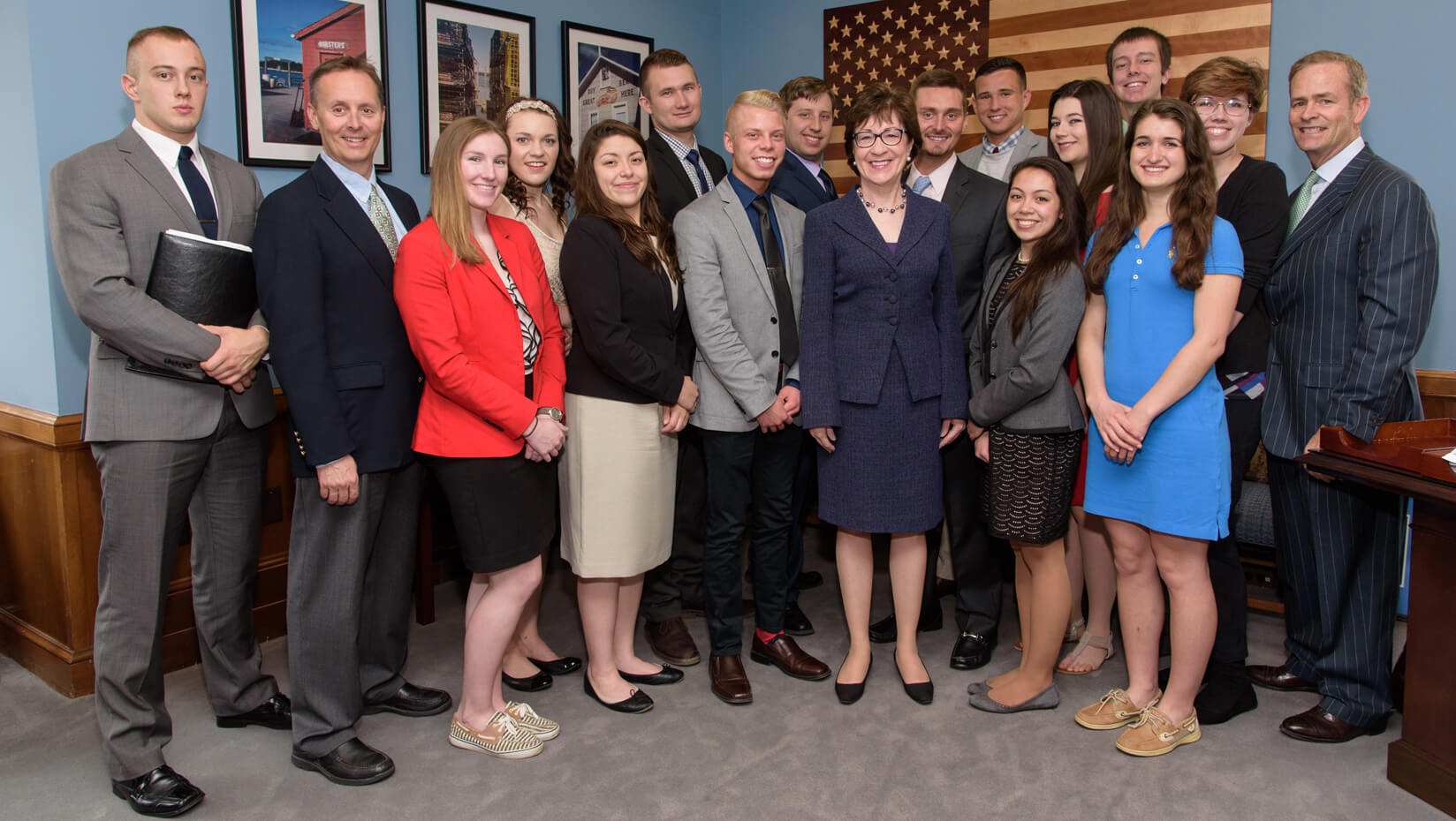 U.S. Sen. Susan Collins with University of Maine students in Washington, D.C.
