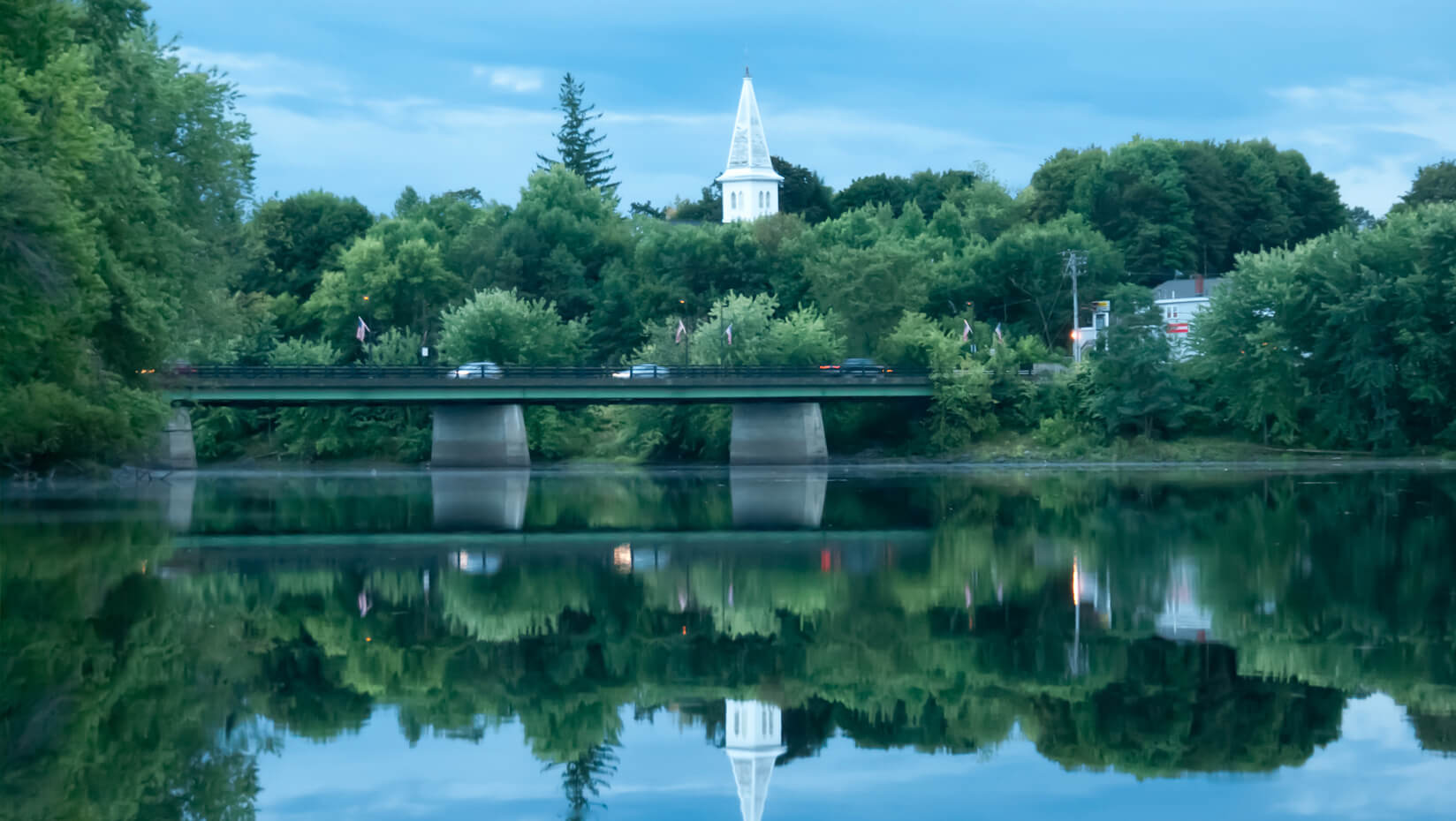 View of downtown Orono from the Stillwater River