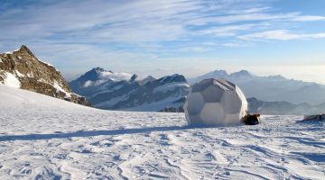 Tent on a snowy mountain