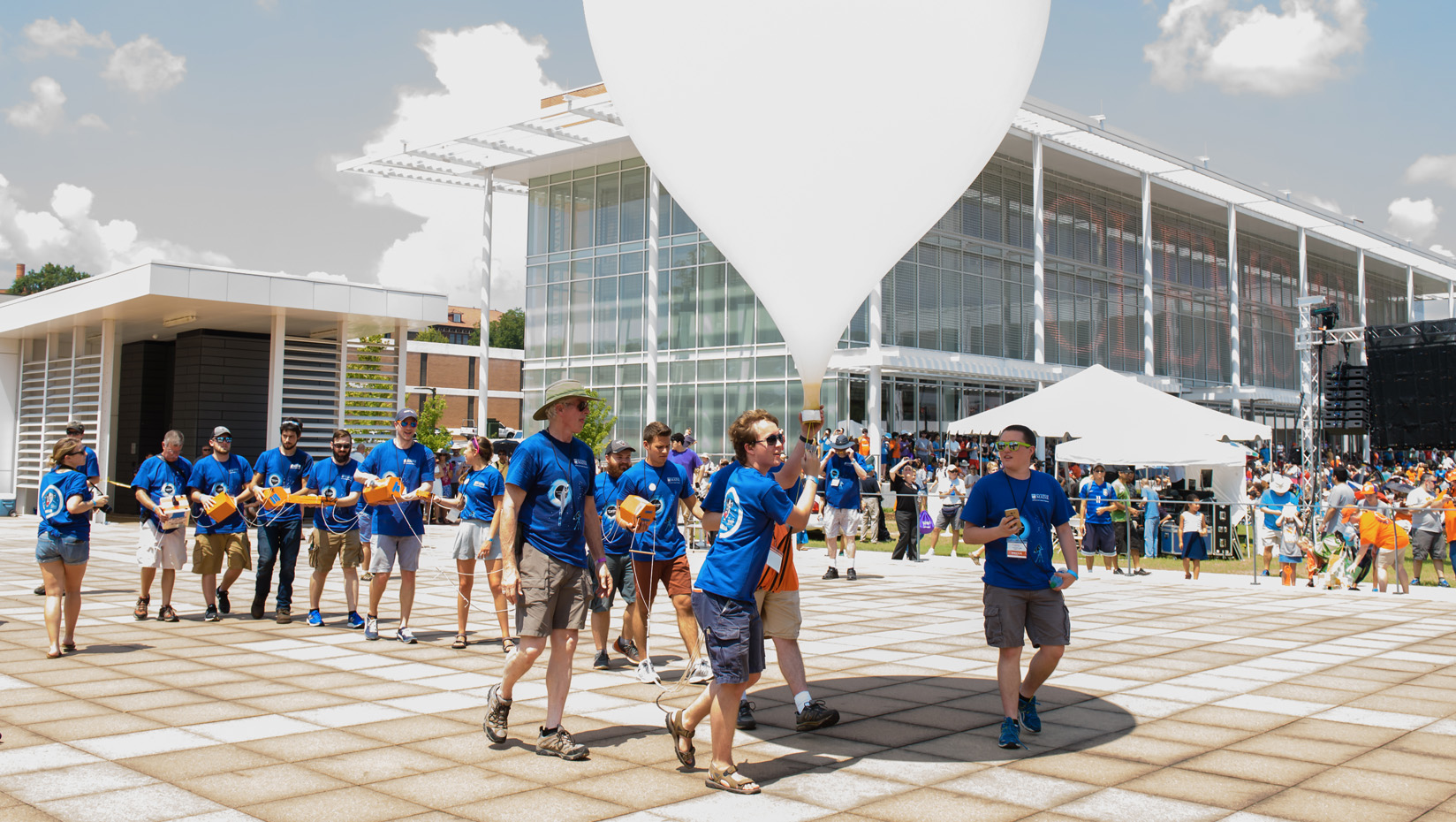 UMaine HAB team launching a weather balloon