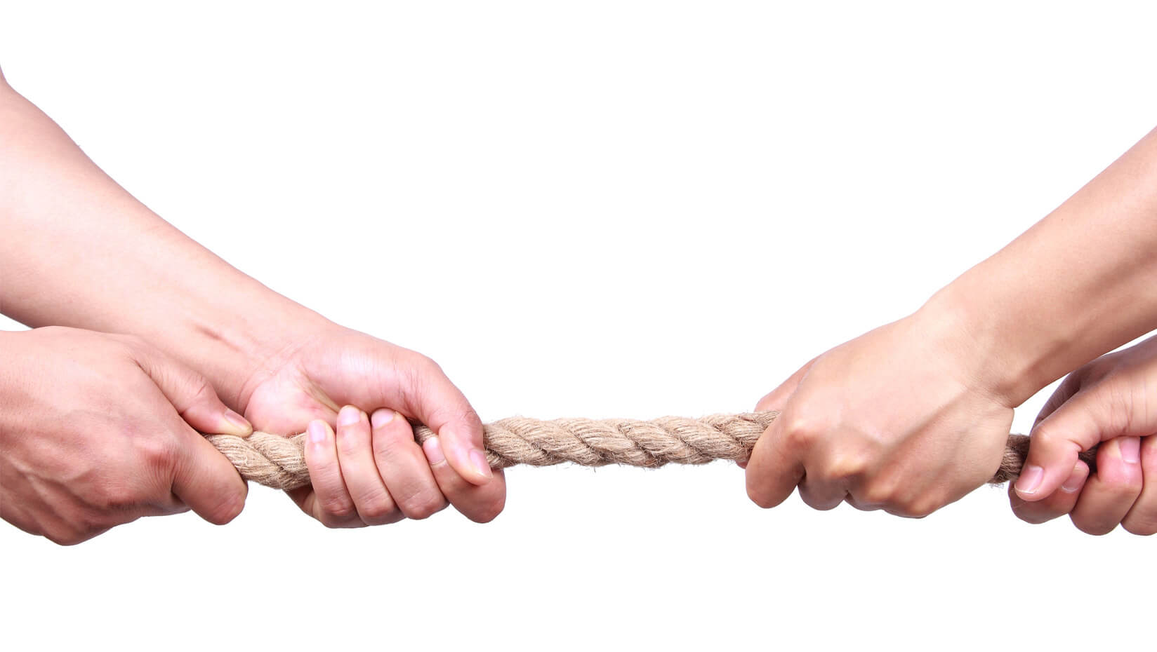Hands pulling on a rope
