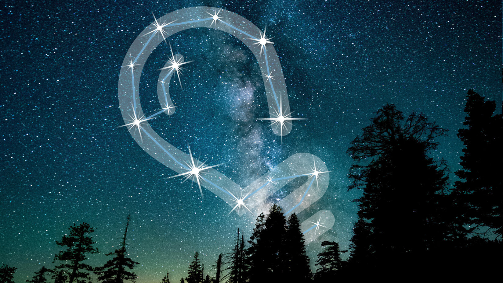 Student symposium logo in night sky as a constellation