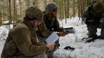 UMaine ROTC cadets in the woods