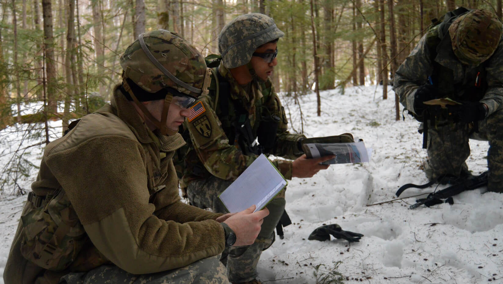 UMaine ROTC cadets in the woods
