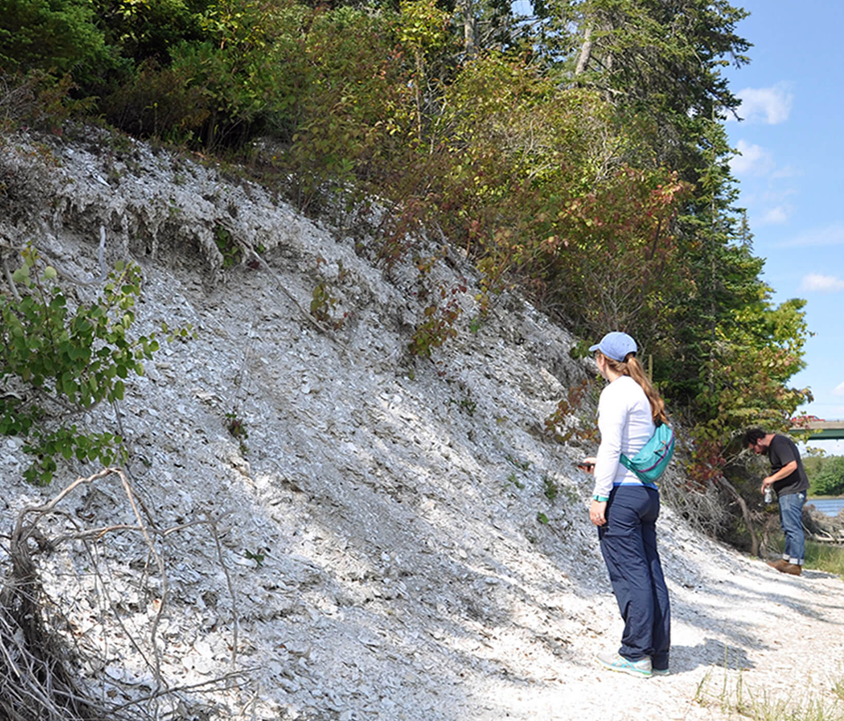 Alice Kelley at a shell midden