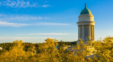Treetop view of Stevens Hall cupola