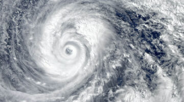The eye of a hurricane as seen from space