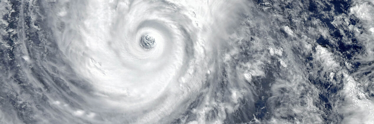 The eye of a hurricane as seen from space