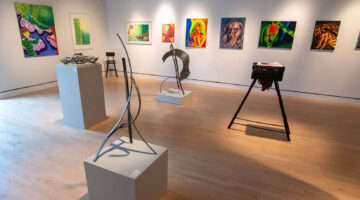 Senior art exhibition "Surviving Anecdotes" in the Lord Hall gallery.