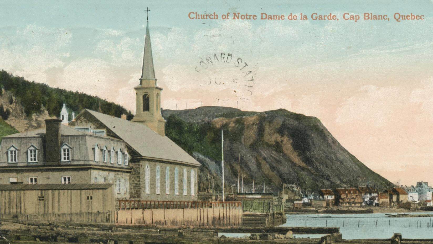 Postcard showing a church in Quebec