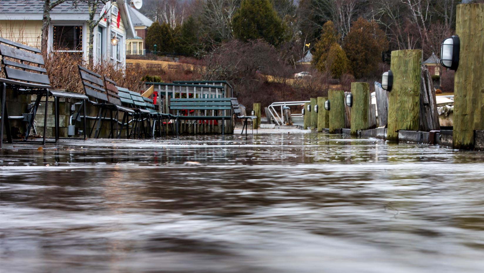 A photo of coastal flooding in Maine