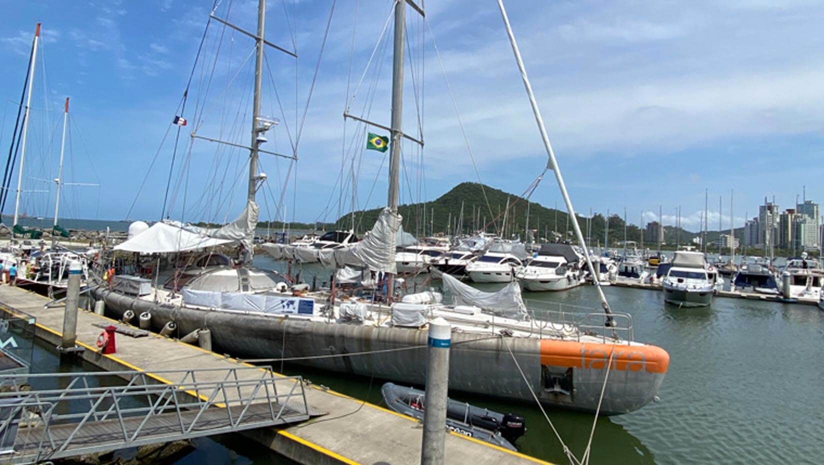 A photo of a boat docked