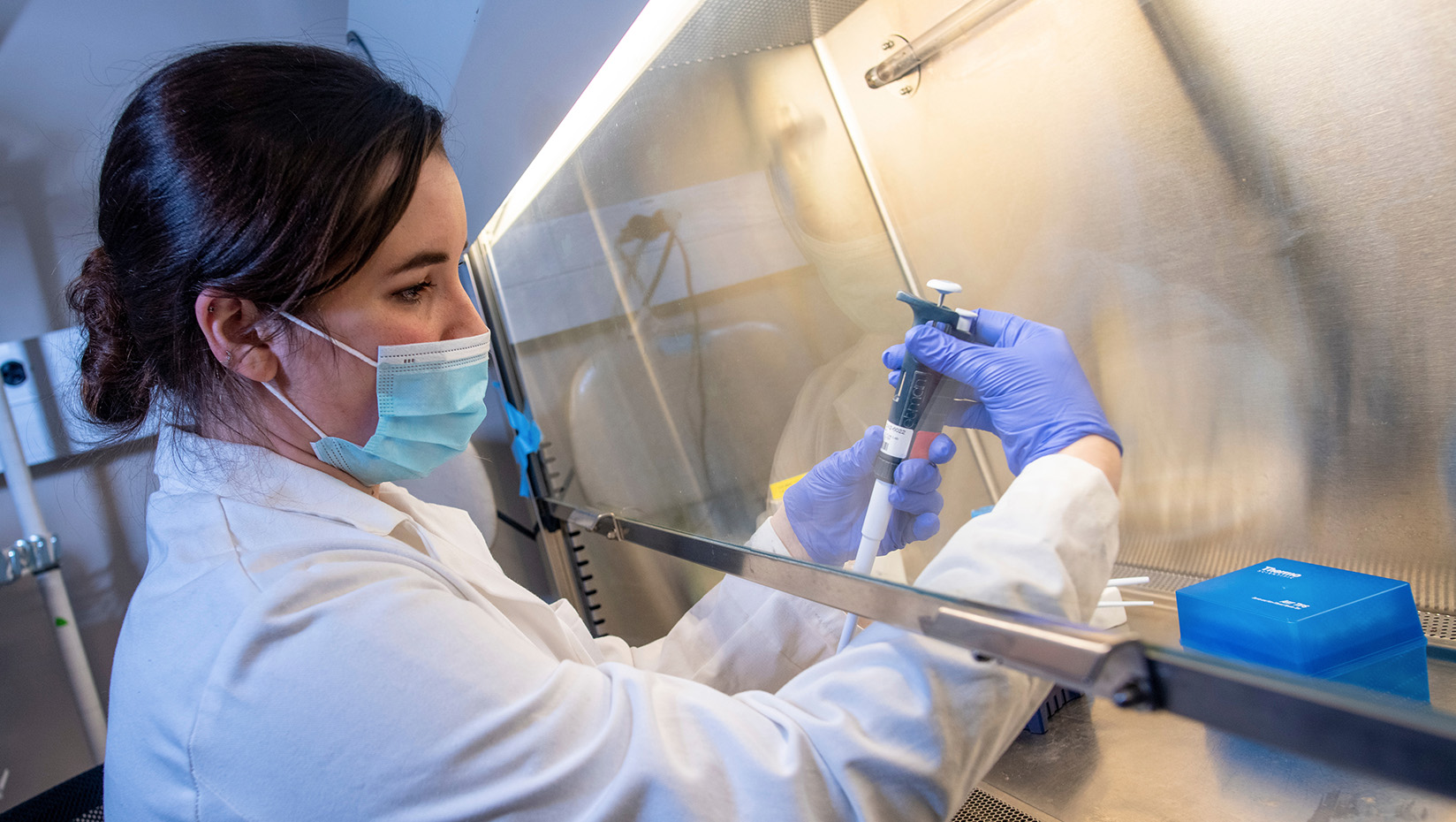 Student working in a lab