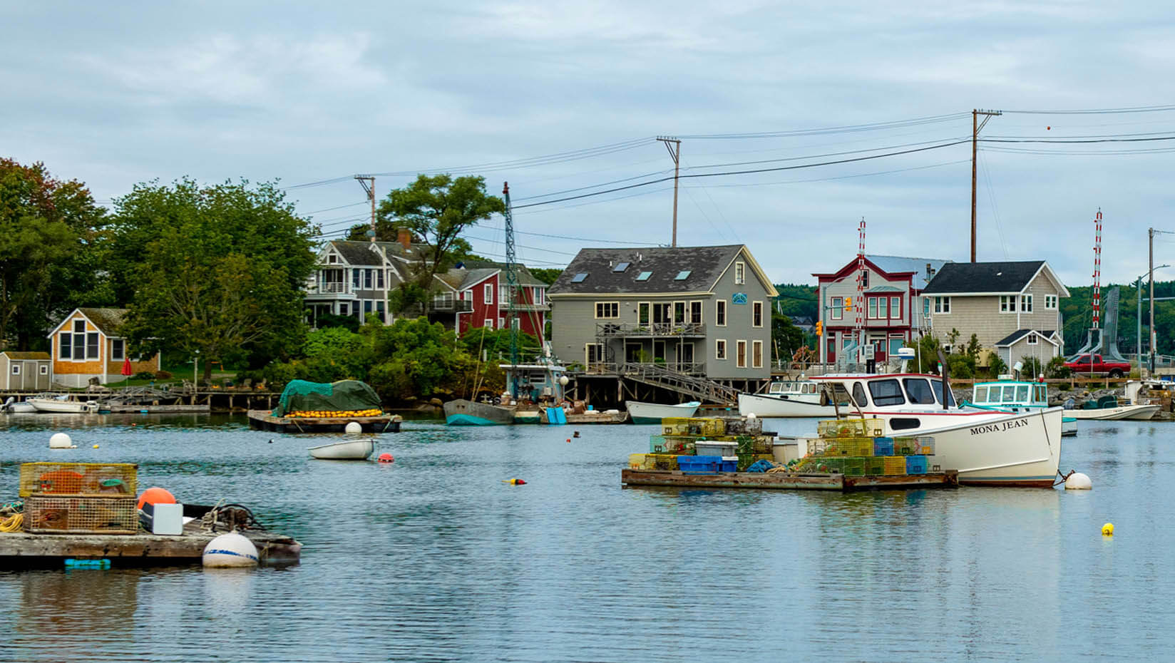 A photo of a coastal town in Maine