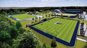 A rendering of the new track and soccer field