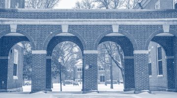 A photo of Stevens Hall's arches