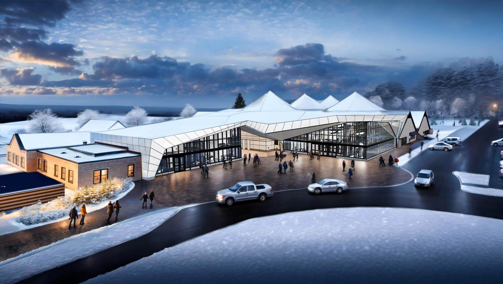 A rendering of updates to UMaine's Alfond Arena