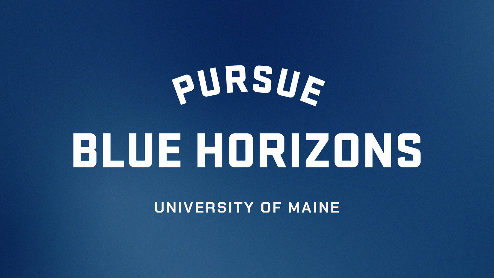 A photo of the Pursue Blue Horizons logo on a blue background